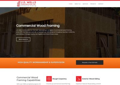 JD Wells Construction website design