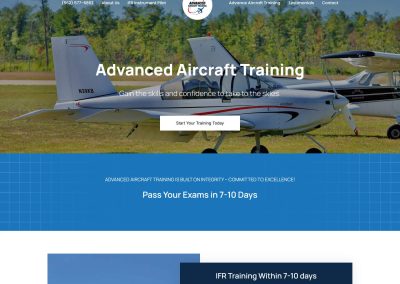 Advanced Aircraft Training website design