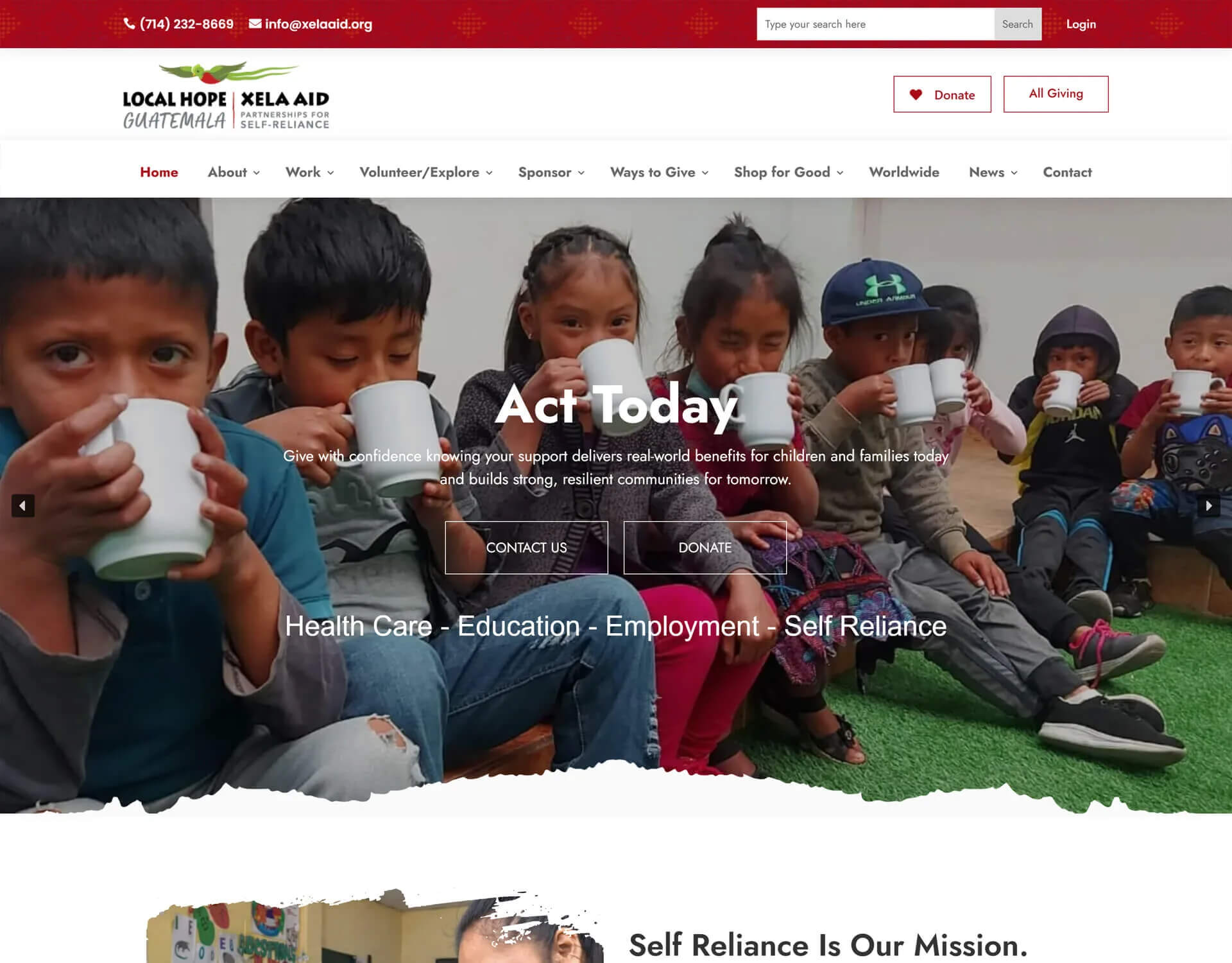 Local Hope website design