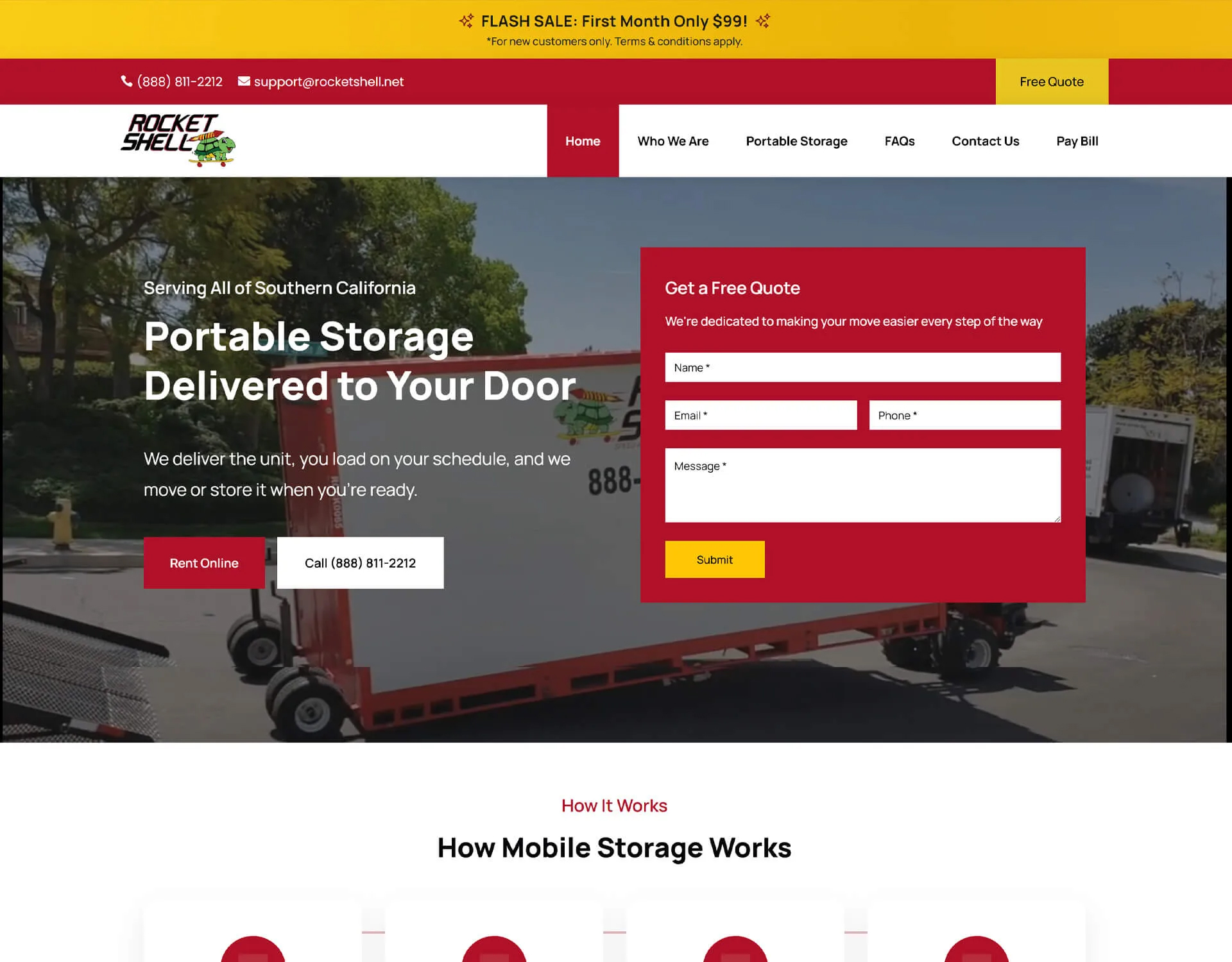 Rocket Shell website design