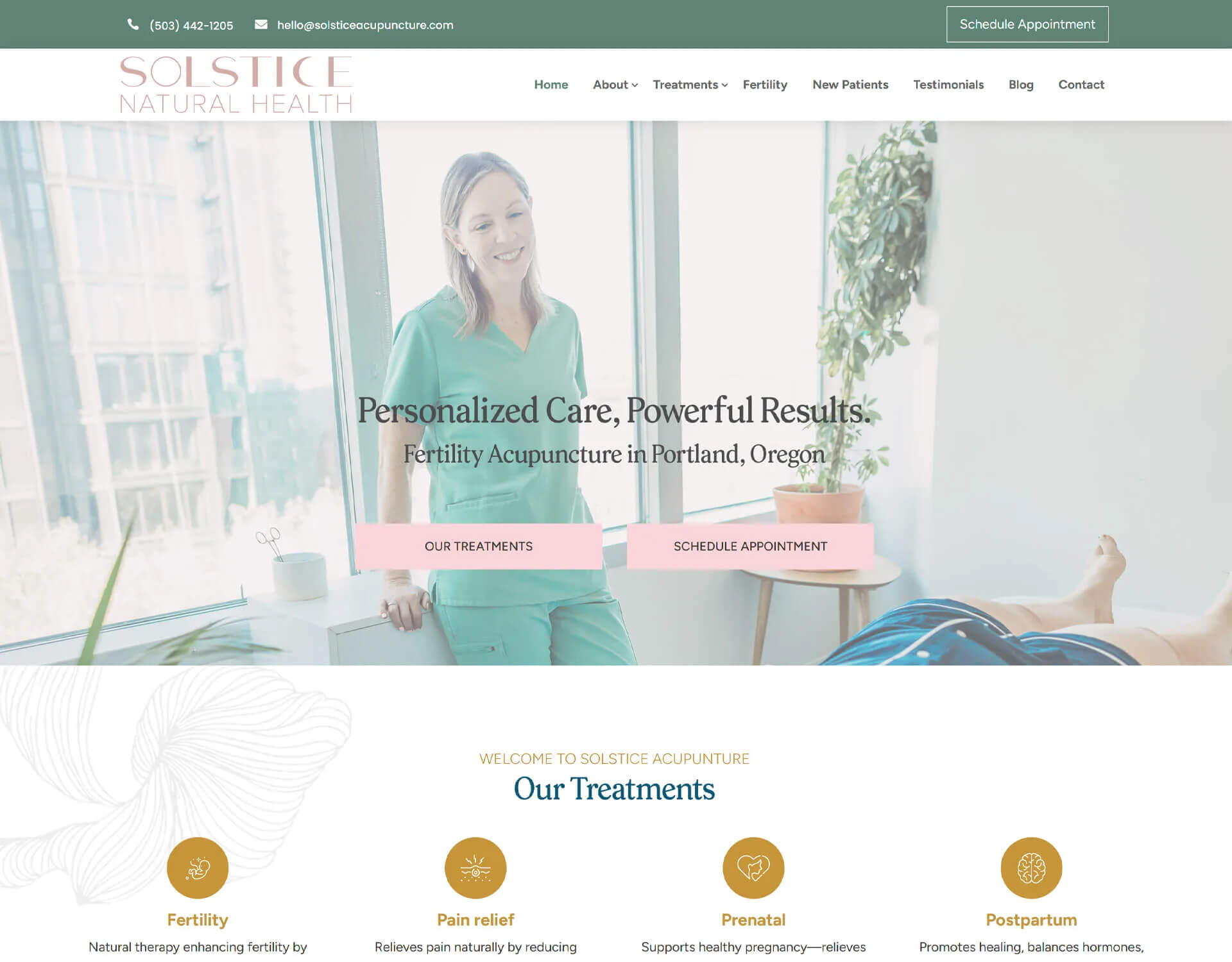 Solstice Natural Health website design Solstice Natural Health website design